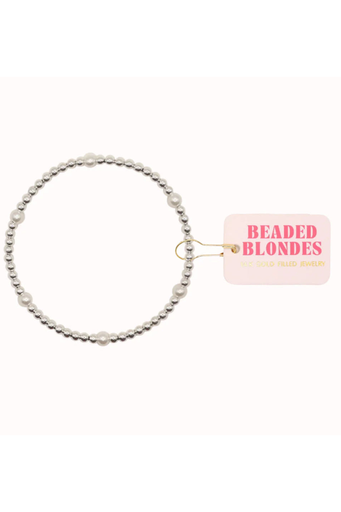 Madi Beaded Bracelet - Silver