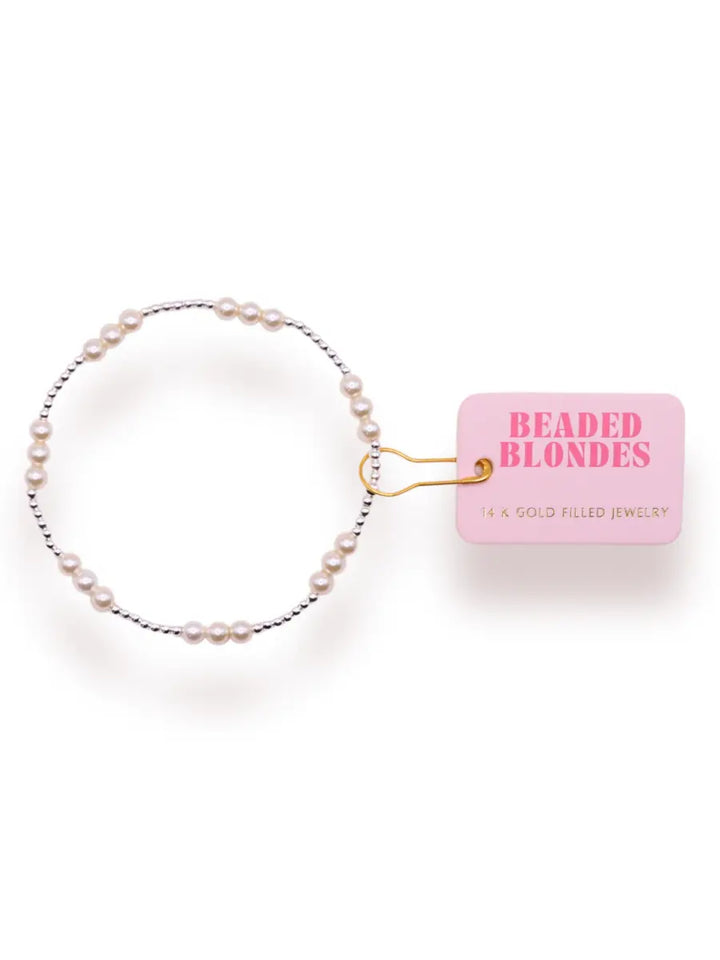 ILY Pearl Bracelet in Silver