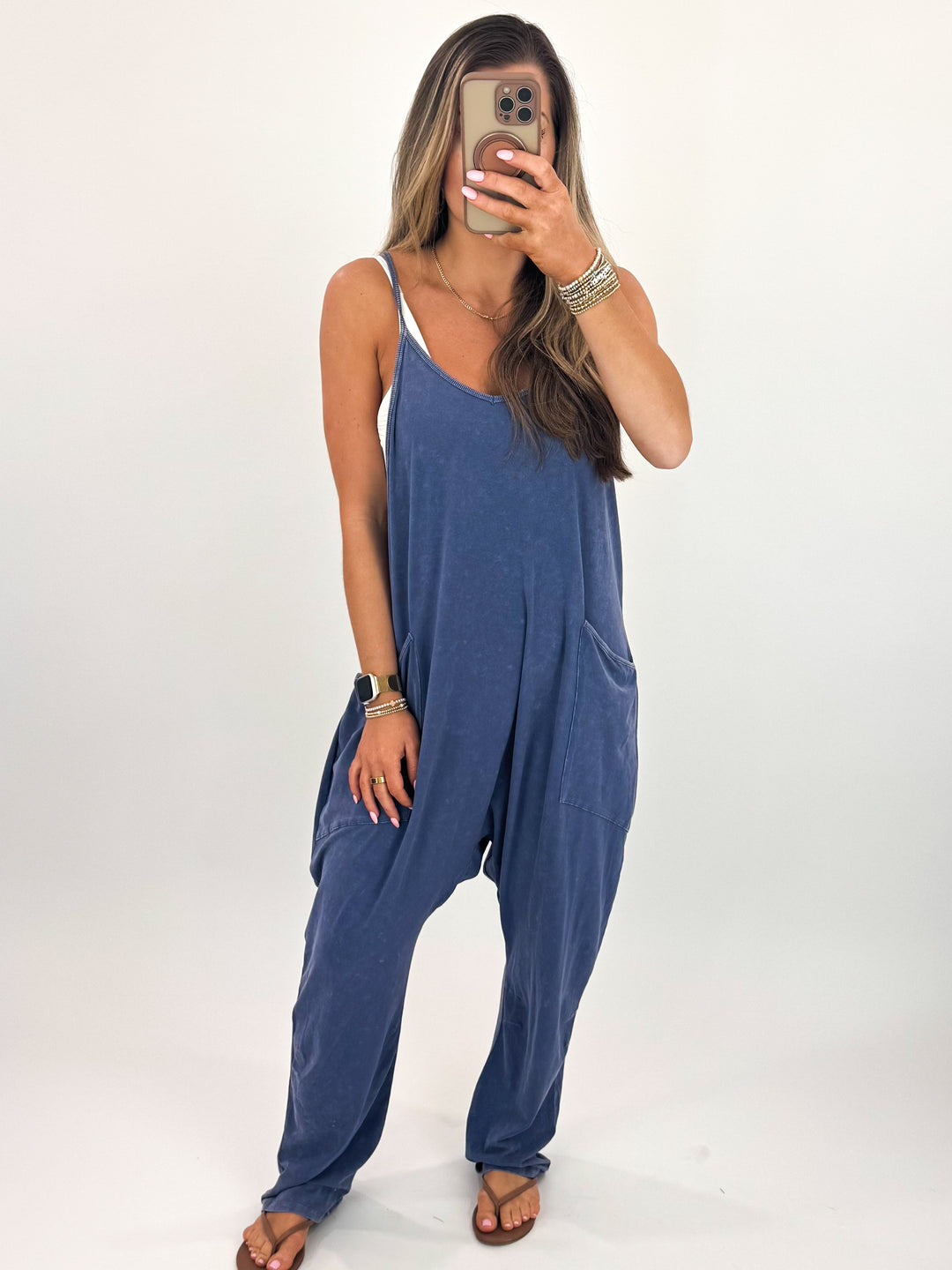 August Jumpsuit - Dusty Indigo