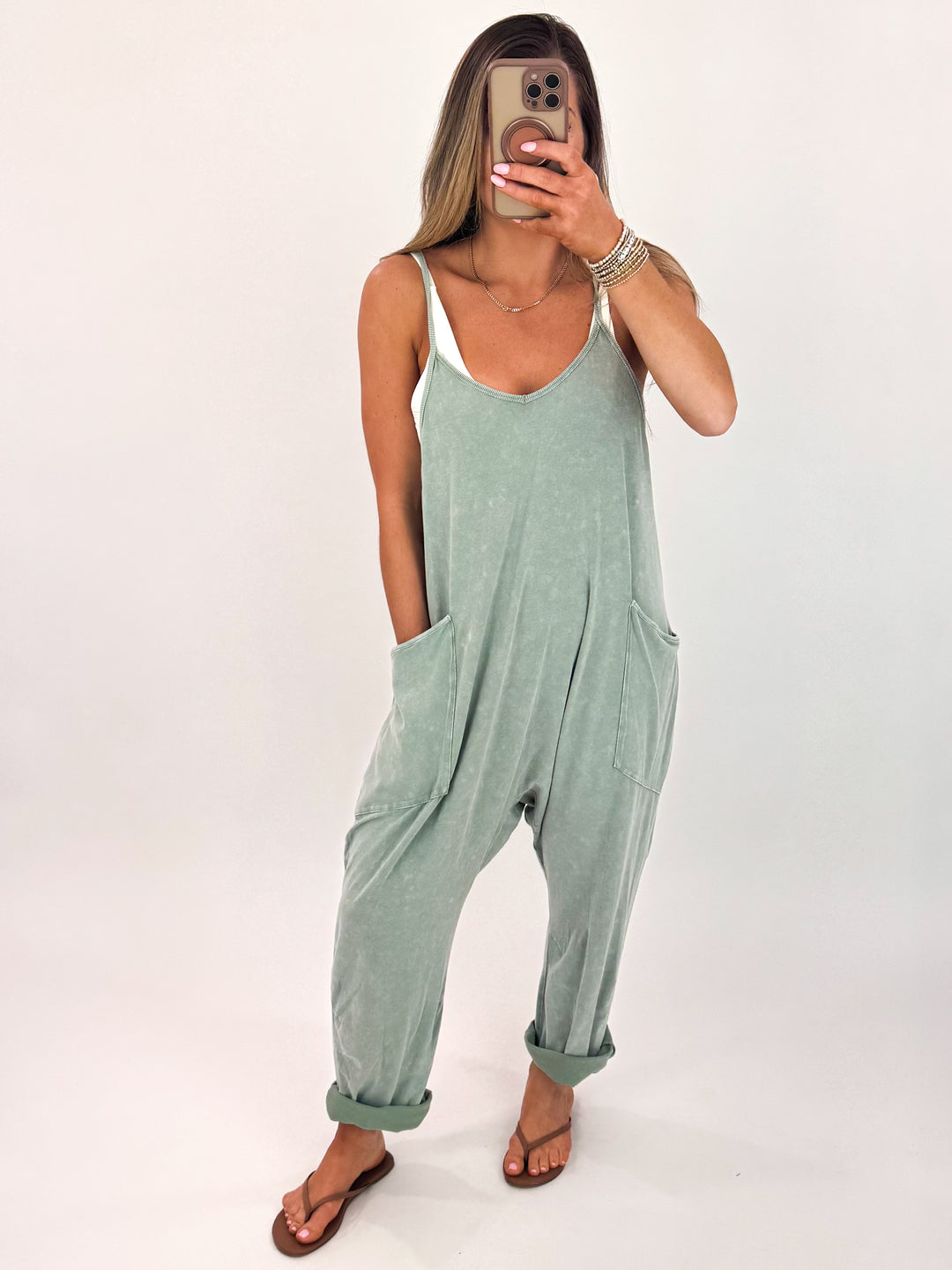 August Jumpsuit - Sage Green