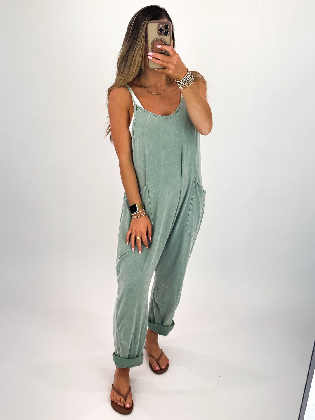 August Jumpsuit - Sage Green