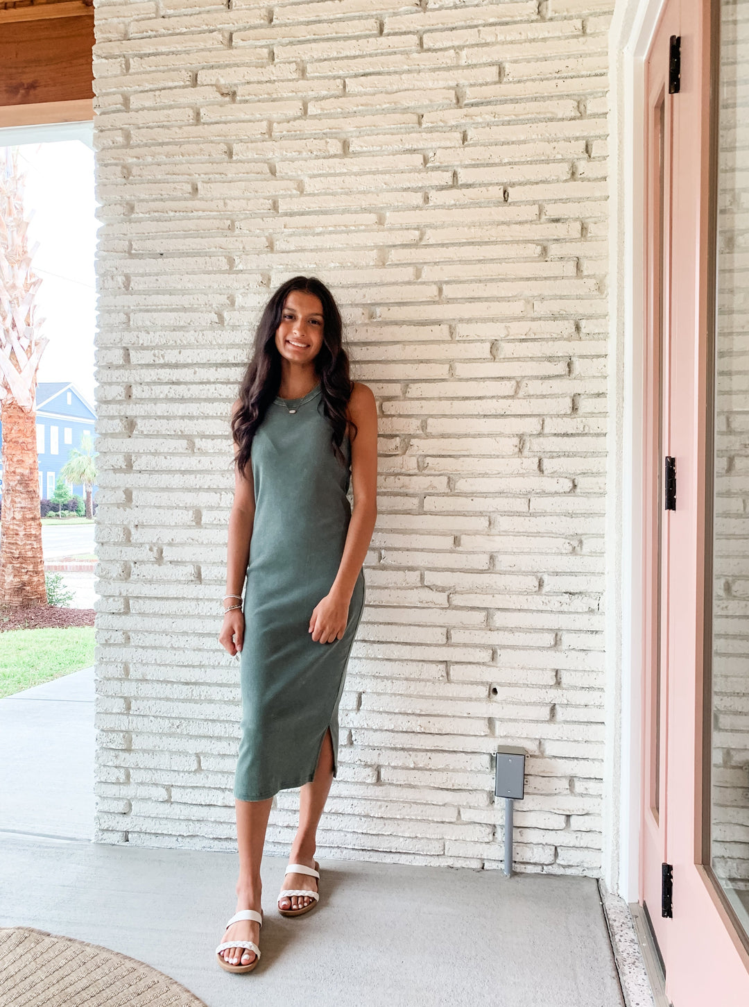 Ada Dress - Grey Green