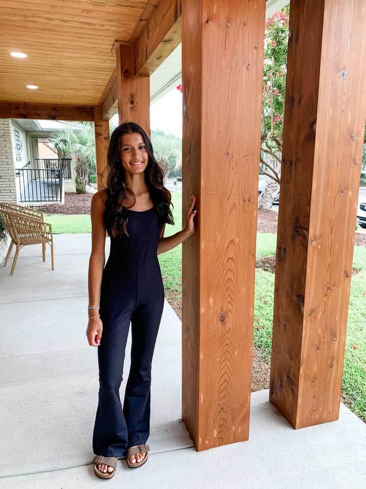 Faith Flared Jumpsuit - Black