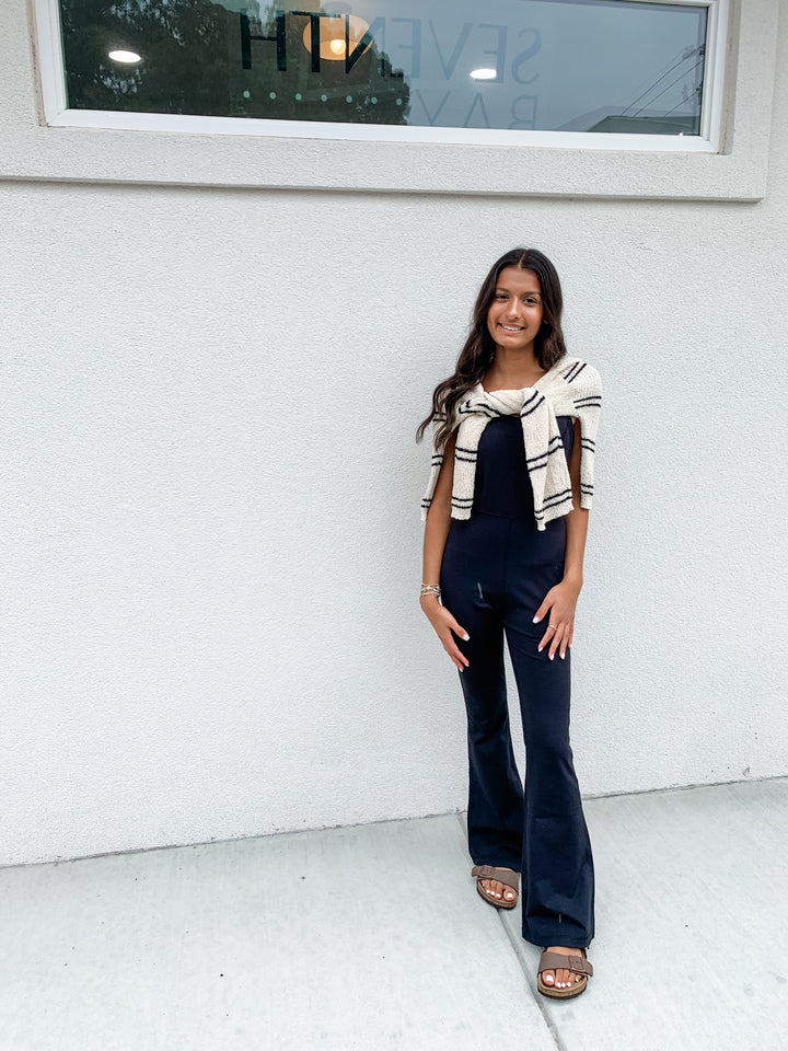 Faith Flared Jumpsuit - Black