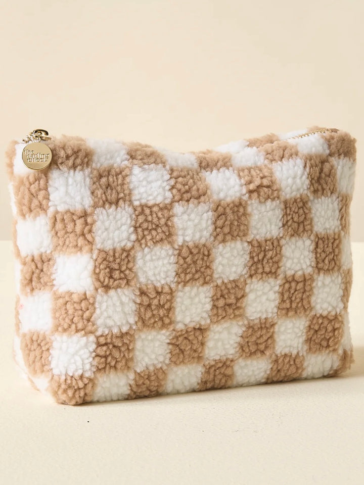 Checkered Teddy Pouch