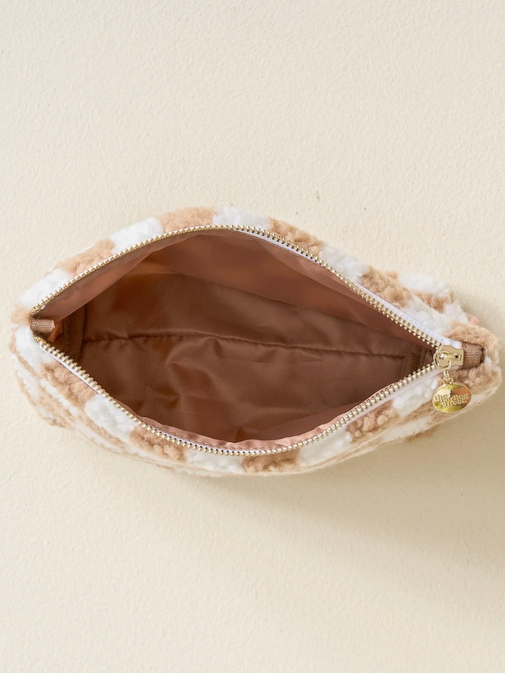 Checkered Teddy Pouch