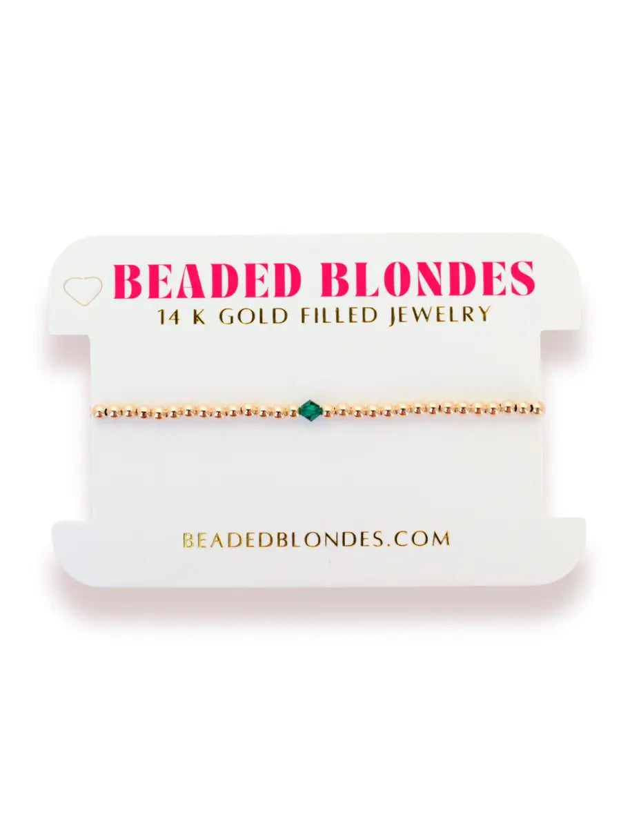 Green Crystal Beaded Bracelet